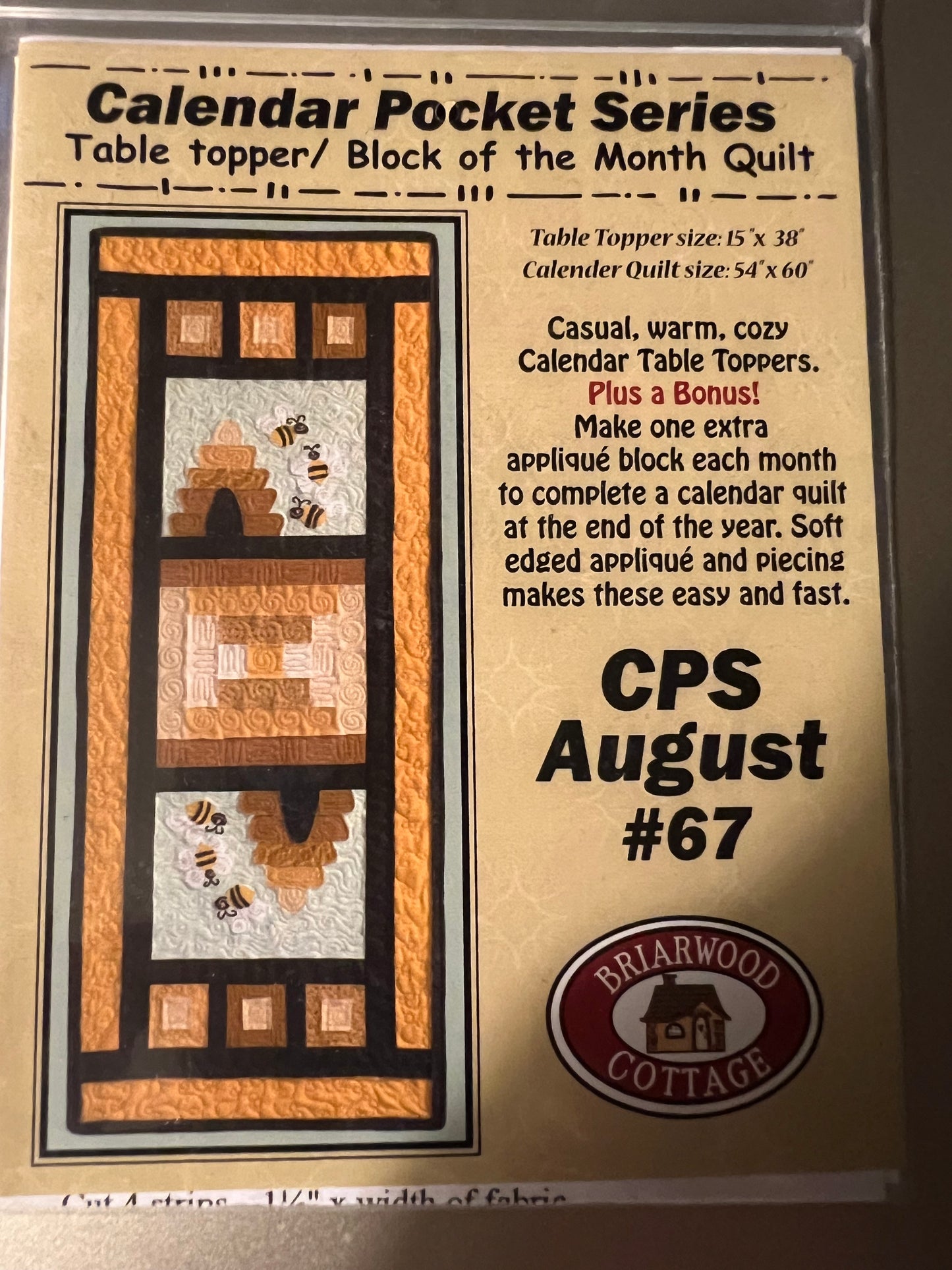 Briarwood Cottage Calendar Pocket Series - Table Topper Block of the Month 12 Month Set