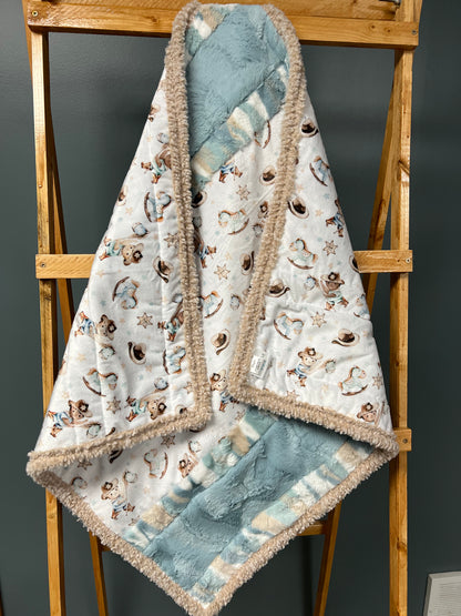Wee One Cuddle Kit – Wee Outlaws Baby Quilt Kit or Completed Blanket