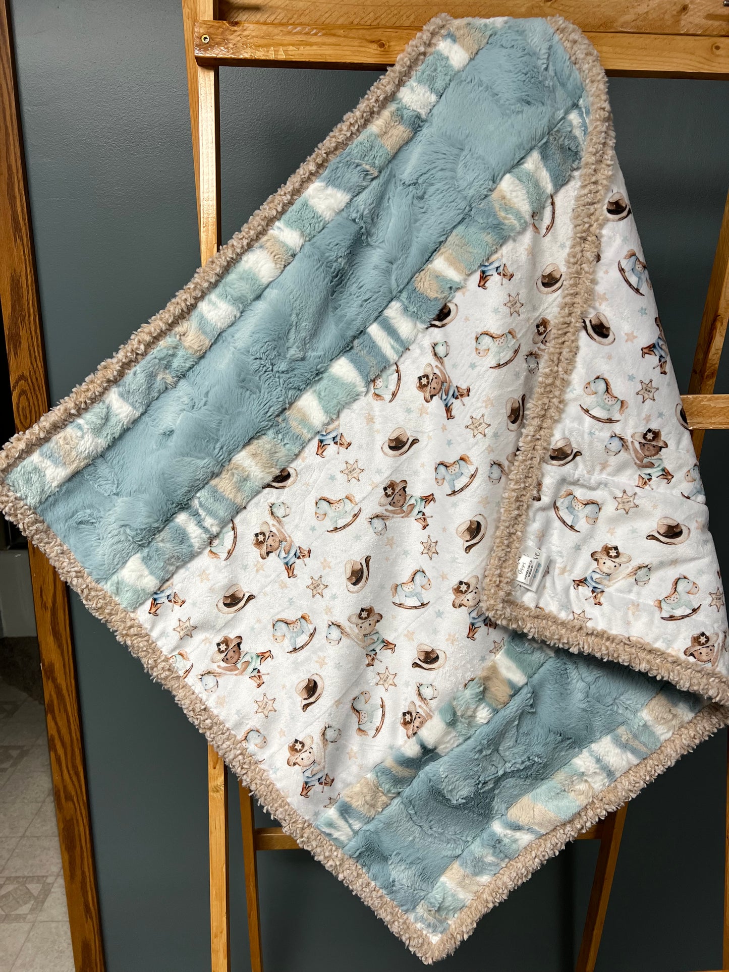 Wee One Cuddle Kit – Wee Outlaws Baby Quilt Kit or Completed Blanket