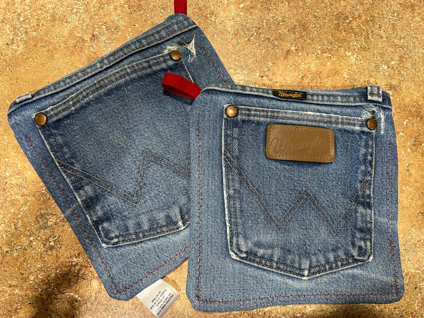 Upcycled Denim pocket hot pads