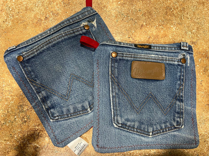 Upcycled Denim pocket hot pads