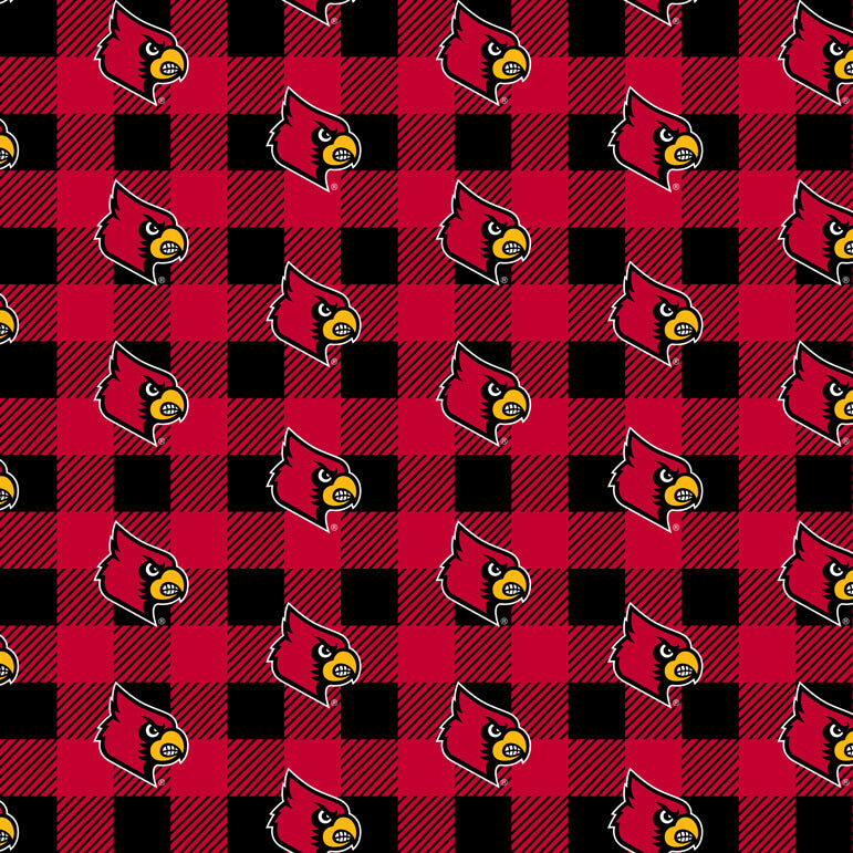 NCAA-Louisville Buffalo Plaid Fleece W58