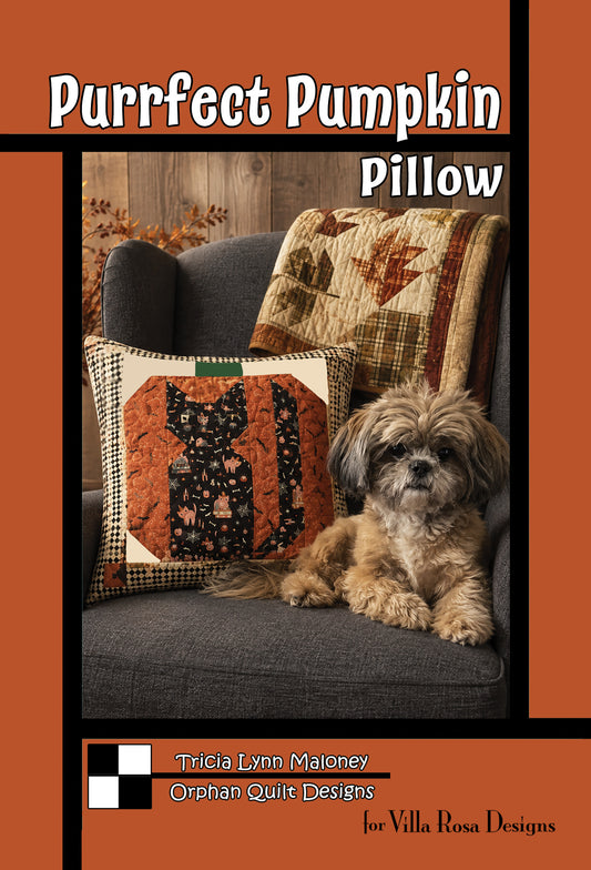 Orphan Quilts PURRFECT PUMPKIN PILLOW Pattern Card