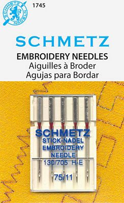 Schmetz Machine Embroidery 5-pk sz11/75