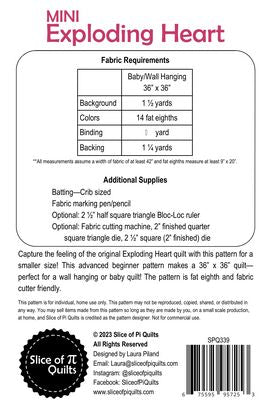 Mini Exploding Heart Quilt Pattern