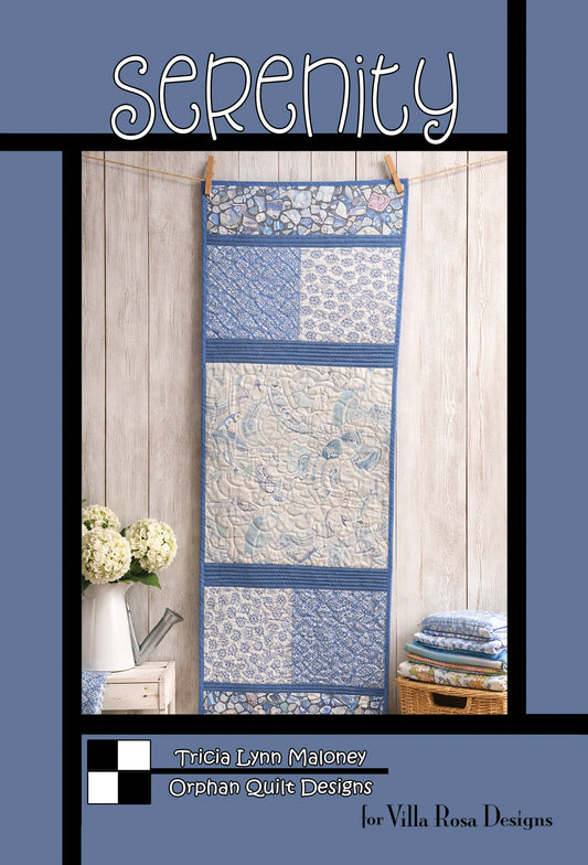 Serenity Table Topper Pattern Card by Tricia Lynn Maloney, Orphan Quilt Designs for Villa Rosa Designs
