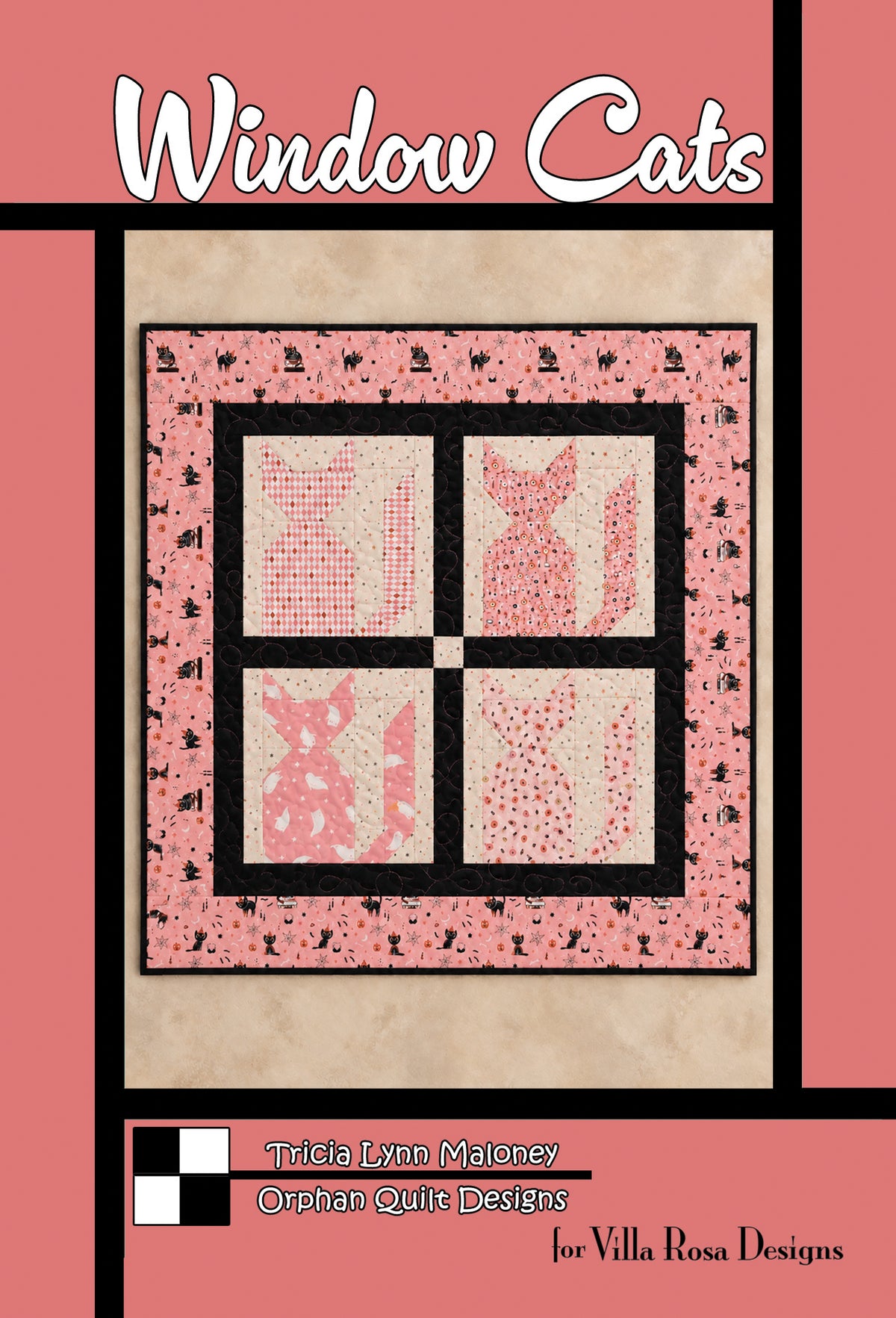 Orphan Quilts WINDOW CATS Pattern Card