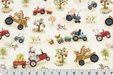 Funny Farm Digital Cuddle® Beige by Shannon Fabrics 60"