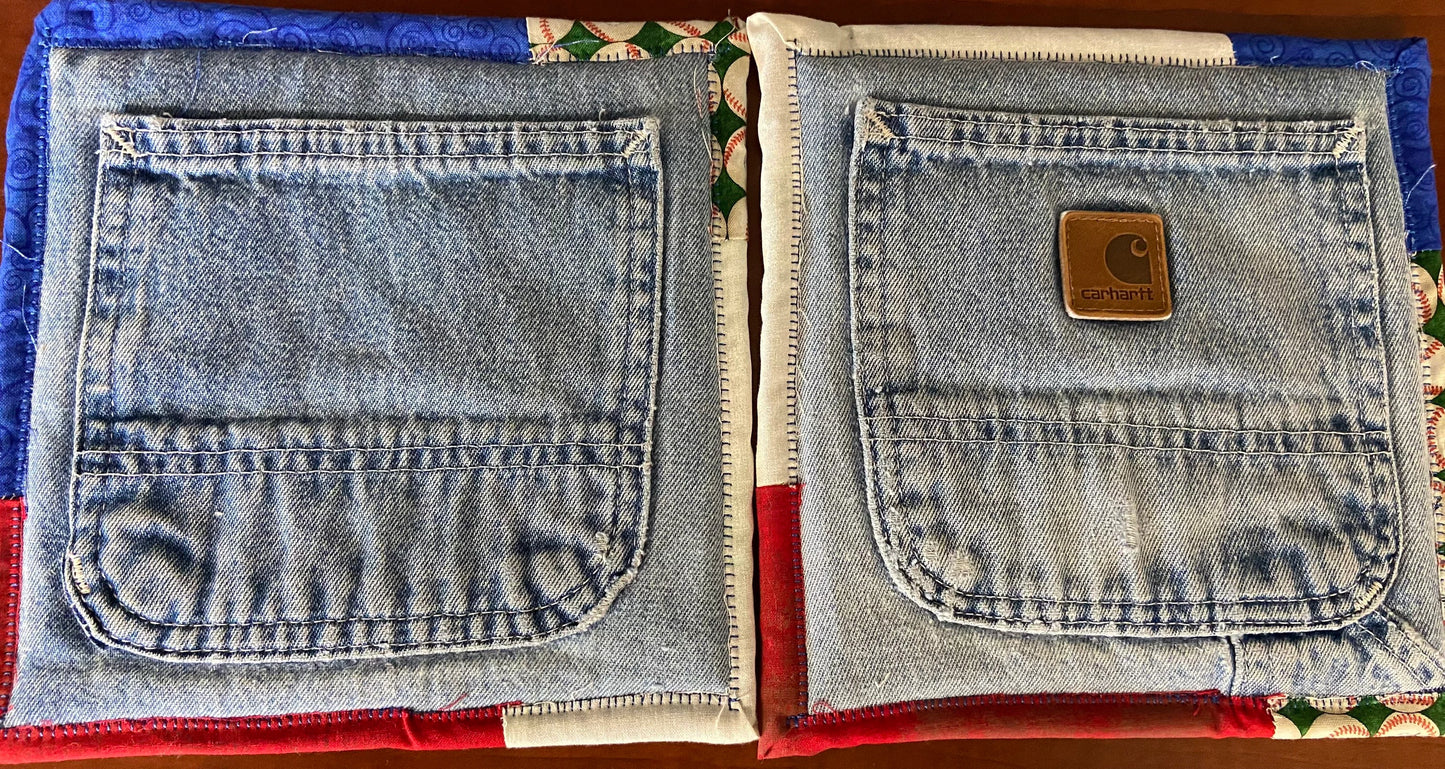 Upcycled Denim pocket hot pads