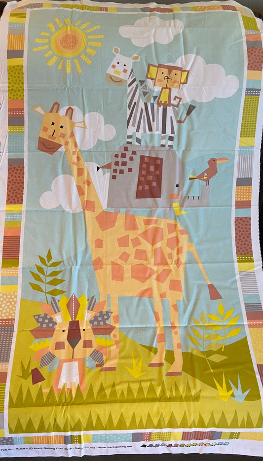 Safari Shuffle by Blank Quilting flannel panel