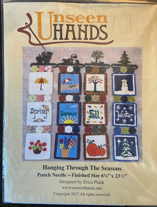 Hanging Through the Seasons Punch Needle pattern by Unseen Hands