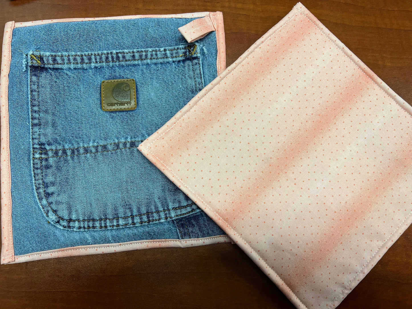 Upcycled Denim pocket hot pads