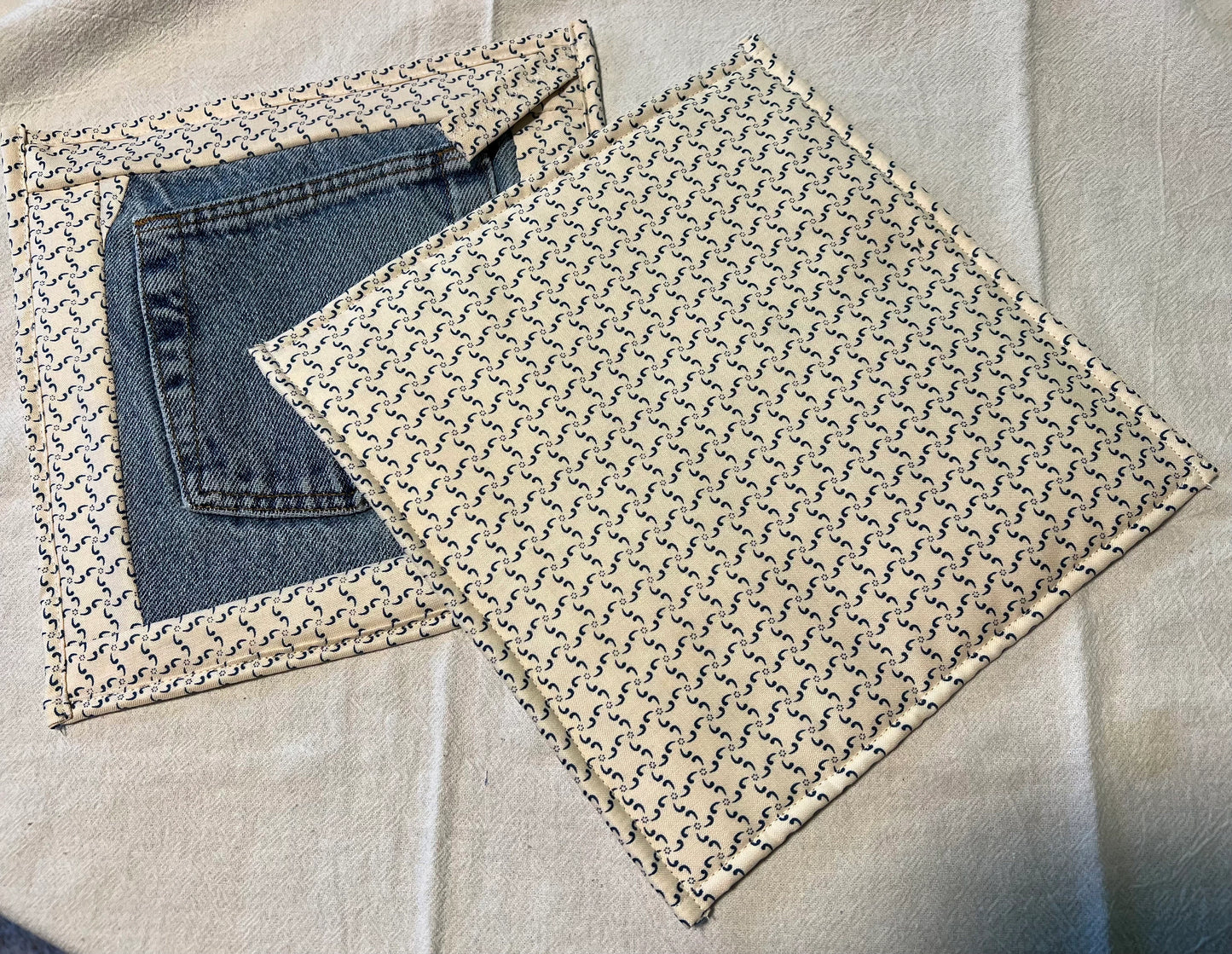 Upcycled Denim pocket hot pads