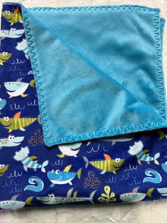 Sharzies and Belize swaddle blanket 30x36