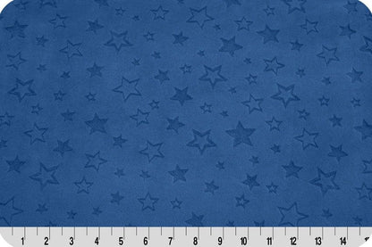 Embossed Star Cuddle® Midnight Blue by Shannon Fabrics 60" - *favorite for a discount code* - Continuous Cut