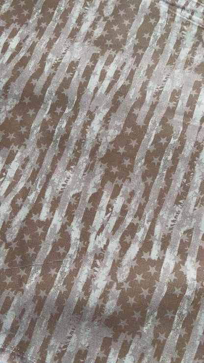 Khaki Camo Flag All-Over Cotton W43