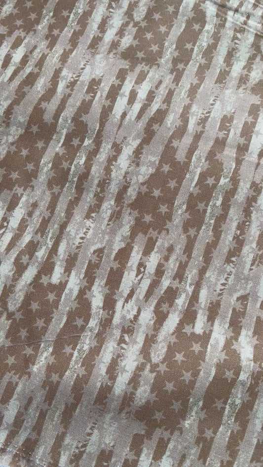 Khaki Camo Flag All-Over Cotton W43
