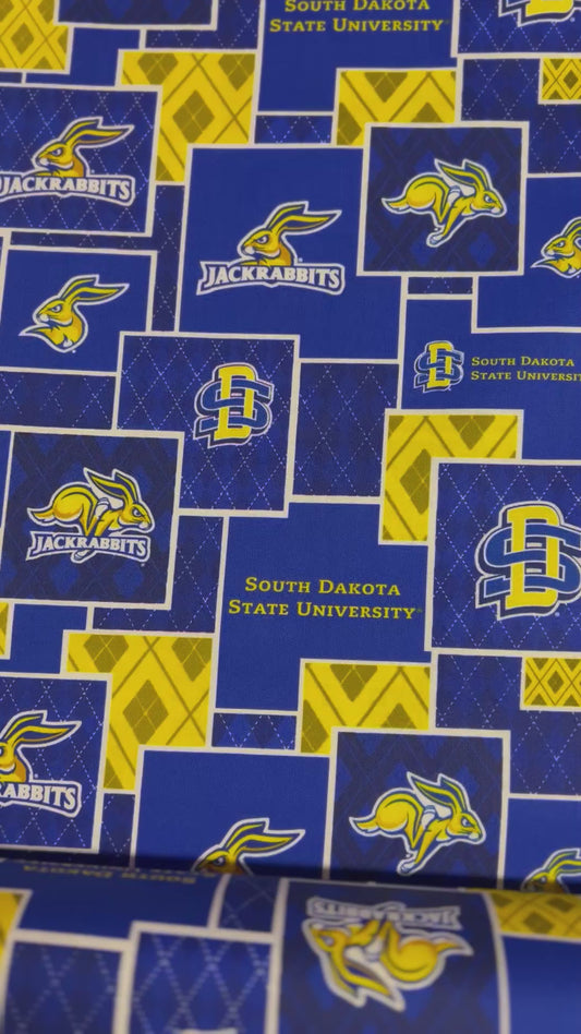 South Dakota State Argyle Boxes 100% Cotton Fabric